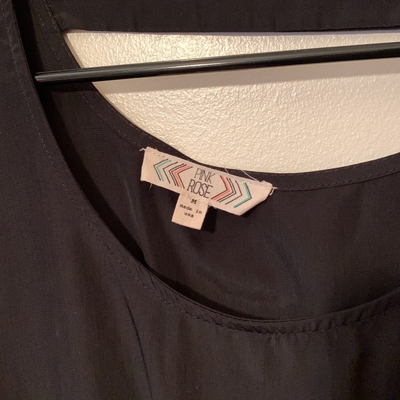 PINK ROSE casual plain black dress with pockets - Picture 5 of 7